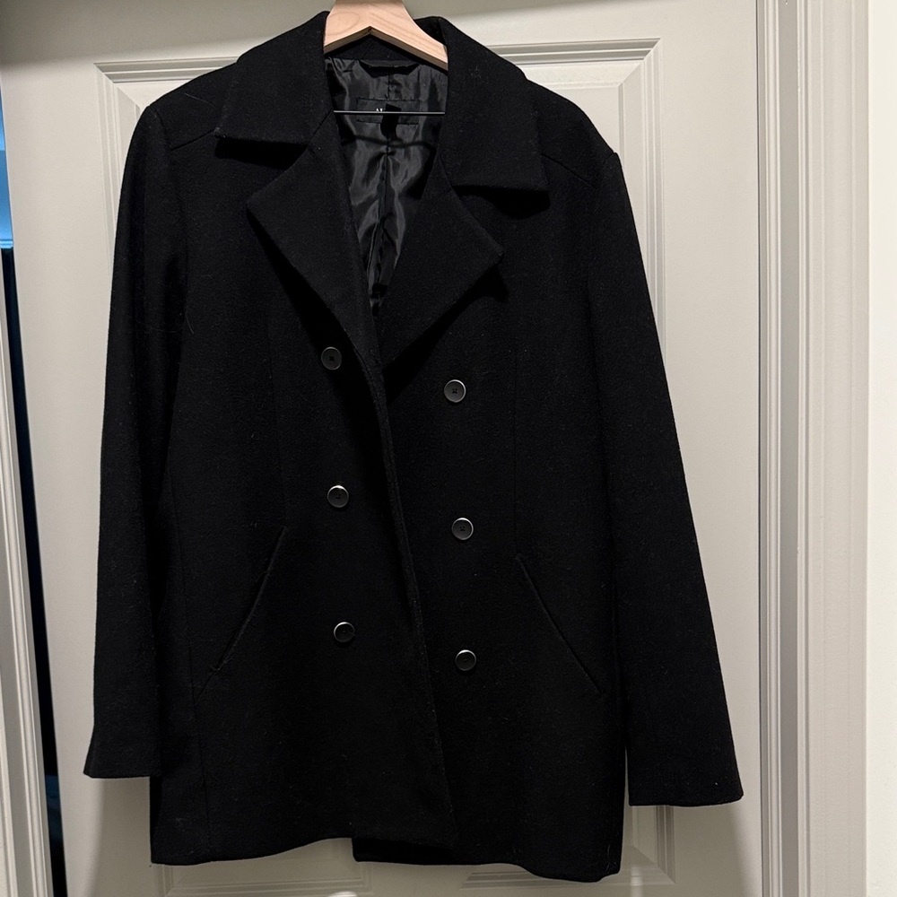 Alfani Men’s Black Double-Breasted Peacoat